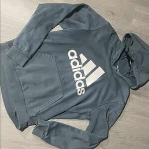 Adidas Blue Hoodie with White Logo